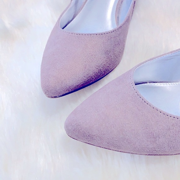 X-Appeal:/Classy Chic Ladies Taupe Faux Suede Almond Toe, Low Wedge Heels, US6.5 - Picture 7 of 17